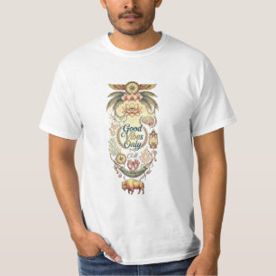 T-Shirt med konstnärlig grafik för bra vibbar