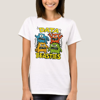 T-shirt med kvinnliga Growly Data Beasties (team)