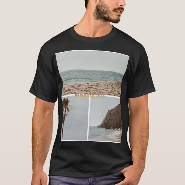 T-shirt med landskapsvy saknar dig (Framsida)