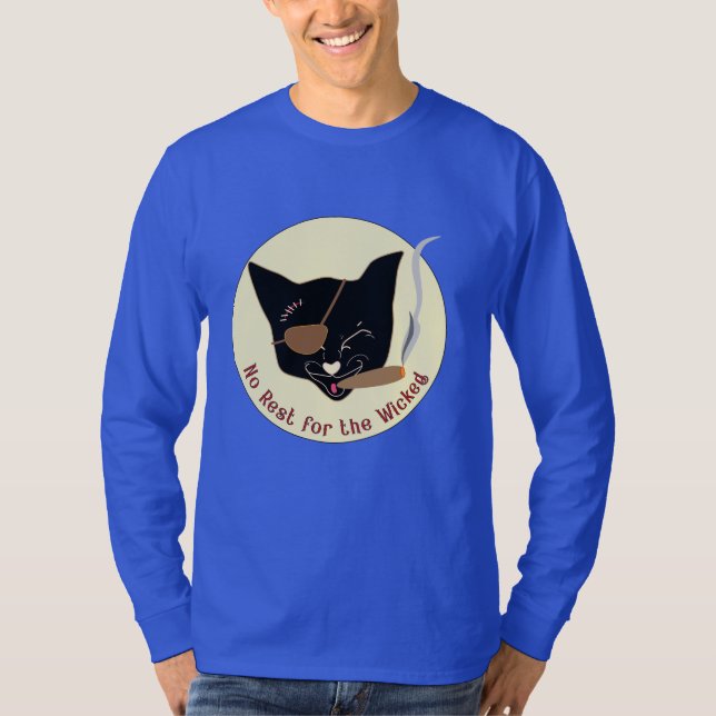T-shirt med lång Sleeve - Ingen vila för den sjuka (Framsida)