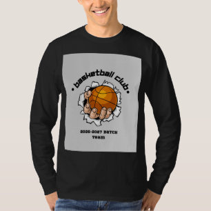T-shirt med långa ärmar för vuxen basket