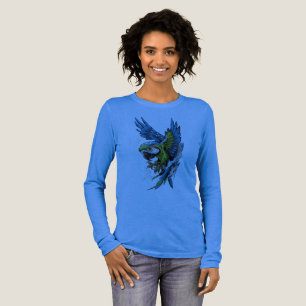 T-shirt med långa ärmar och Macaw i vild anda