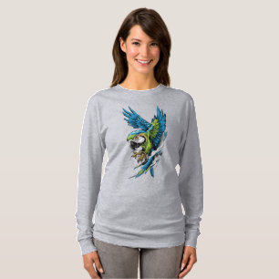 T-shirt med långärmad Macaw i vild anda