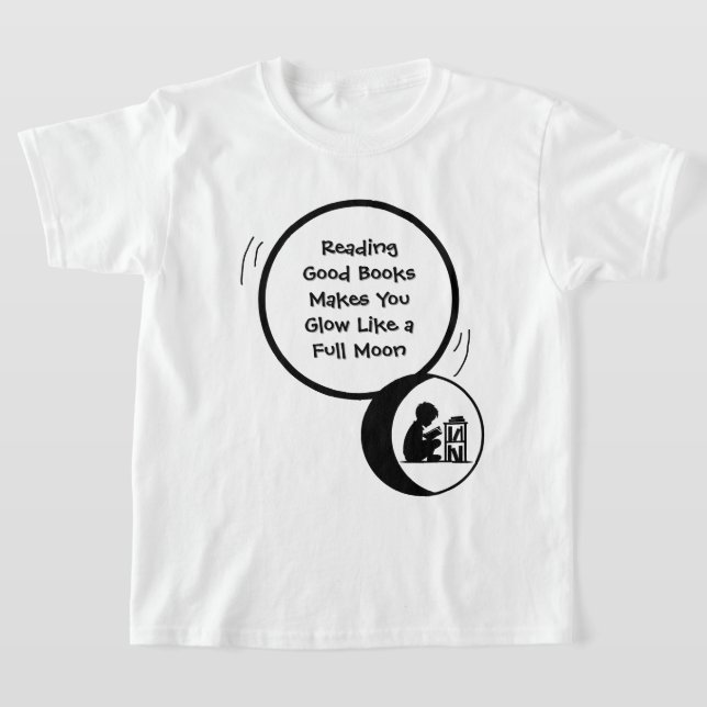 T-shirt med läsande citat för barn (Laydown)