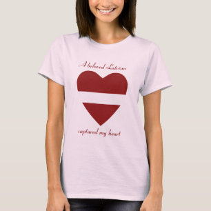 T-shirt med Lettlands flagga och hjärta