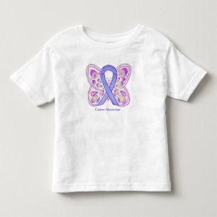 T-shirt med lila fjäril för cancer medvetenhet ban