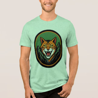 T-shirt med logotyp för vild katt-maskot