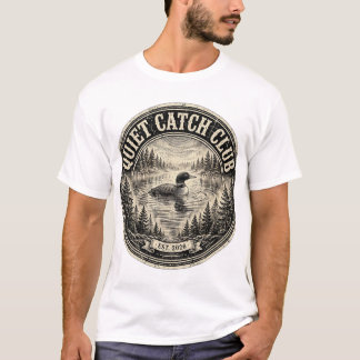 T-shirt med lugn fångstklubb – Vintage Loon Lake