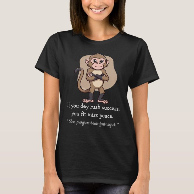 T-shirt med lugn framstegsapa – Mindful livsstil (Framsida)