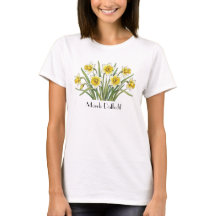 T-shirt med mars-narcissblommor