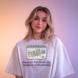 T-shirt med minimalistisk citatkalender-grafik