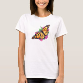 T-shirt med Monarch Butterfly över hjärtat