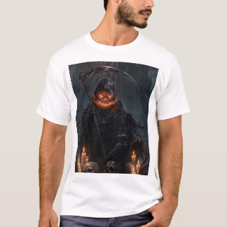 T-shirt med mörk fantasy - Grim Reaper eldkonstnär