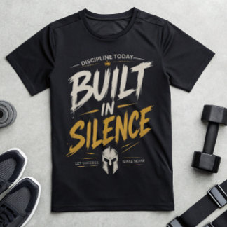 T-shirt med motivation för gymmet byggd i tyst dis