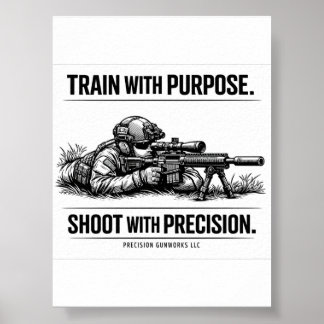 T-shirt med motivet "Träna med mål" för prickskytt Poster