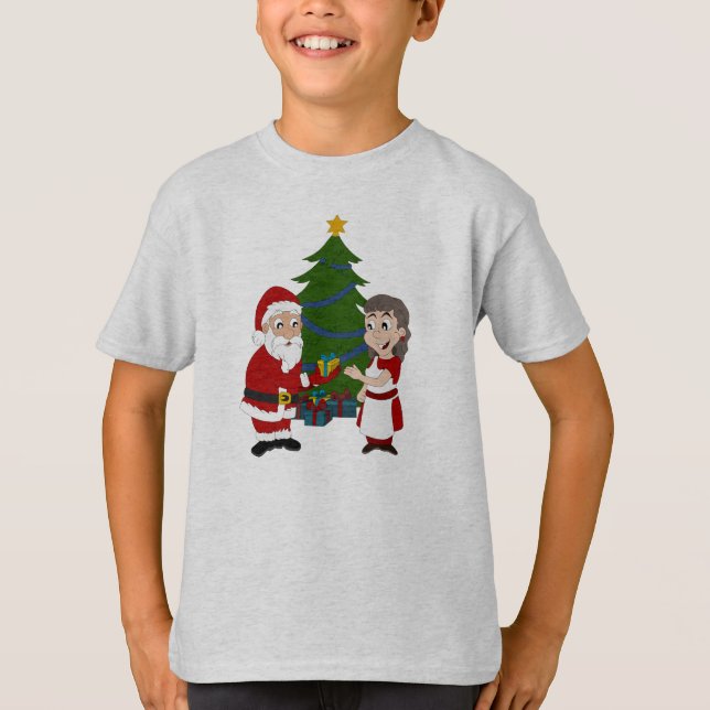 T-shirt med Mr. och Mrs. Claus (Framsida)