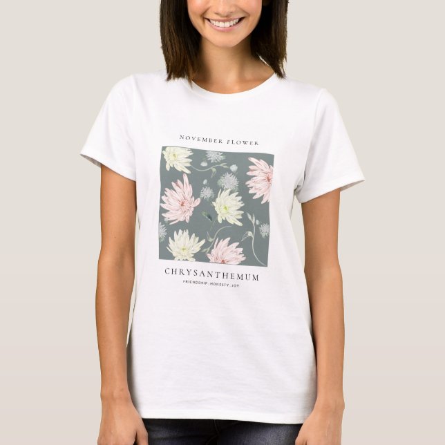 T-shirt med november födelsemånadsblomma (Framsida)