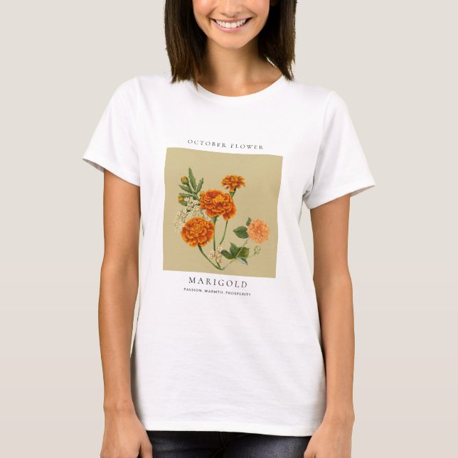 T-shirt med oktober födelsemånadsblomma (Framsida)