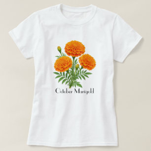 T-shirt med oktober-sammetblommor