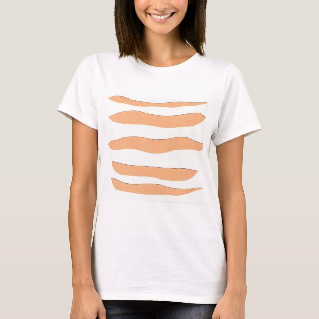 T-Shirt med Orange Tiger Rand (Framsida)