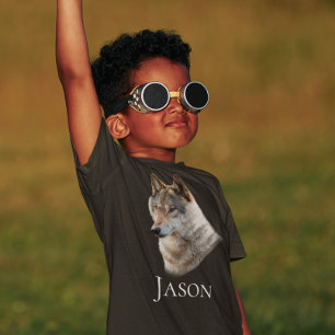 T-shirt med personlig profilbild av vargskogs huvu