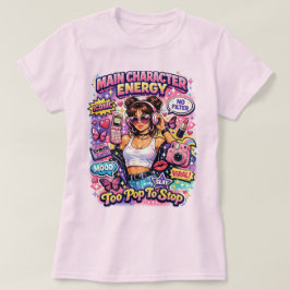 T-shirt med pop-utskrift