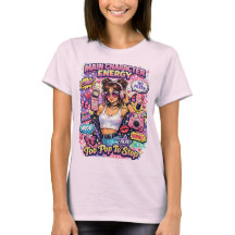 T-shirt med pop-utskrift