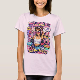 T-shirt med pop-utskrift