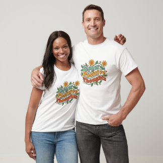 T-shirt med positivt tänkande i retro-stil