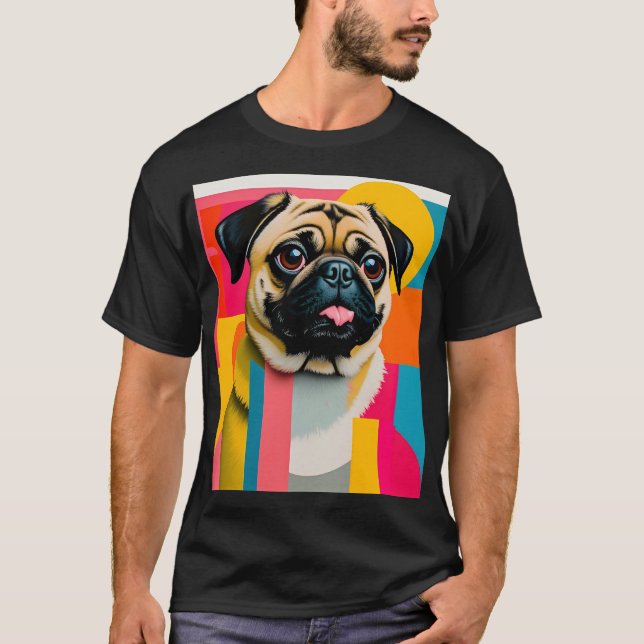 T-shirt med pug (Framsida)