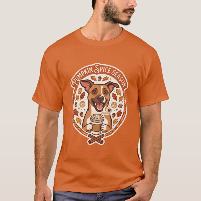 T-shirt med pumpa-krydd-valp (Framsida)