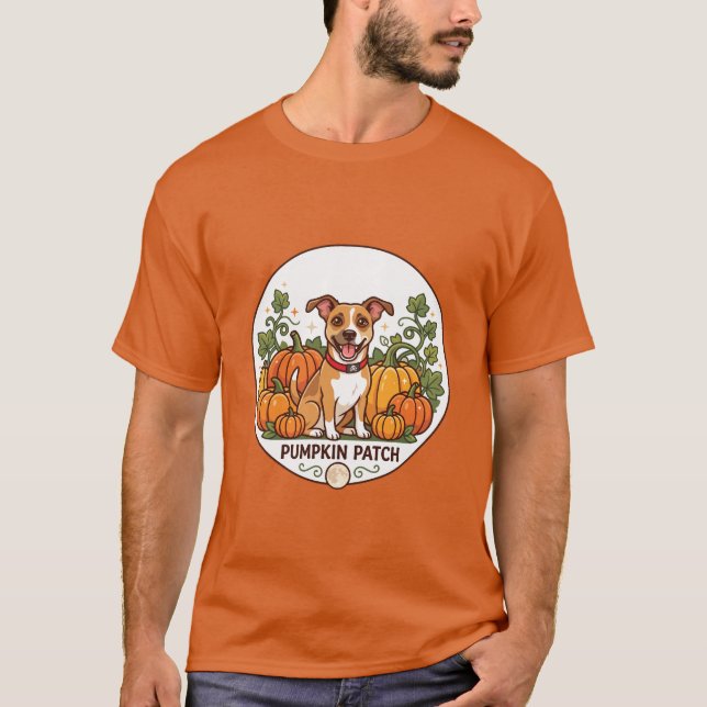 T-shirt med pumpafält-valp (Framsida)