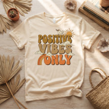 T-Shirt med Retro Groovy Solsken för Positiva Vibr