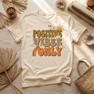 T-Shirt med Retro Groovy Solsken för Positiva Vibr
