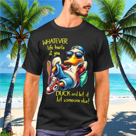 T-Shirt med rolig anka i avslappnad stil - Oavsett