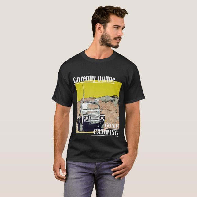 T-shirt med rolig campingtext (Hel framsida)