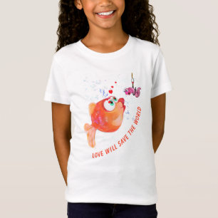T-Shirt med rolig fisk och mask med fängslande tex