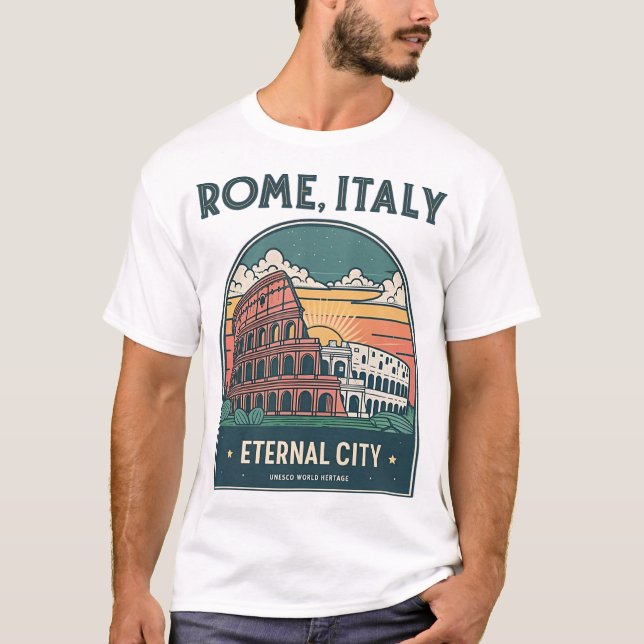 T-shirt med ROM, ITALIEN (Framsida)