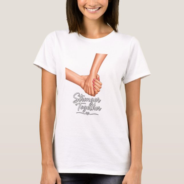 T-shirt med sammanhållna händer - Starkare Tillsam (Framsida)