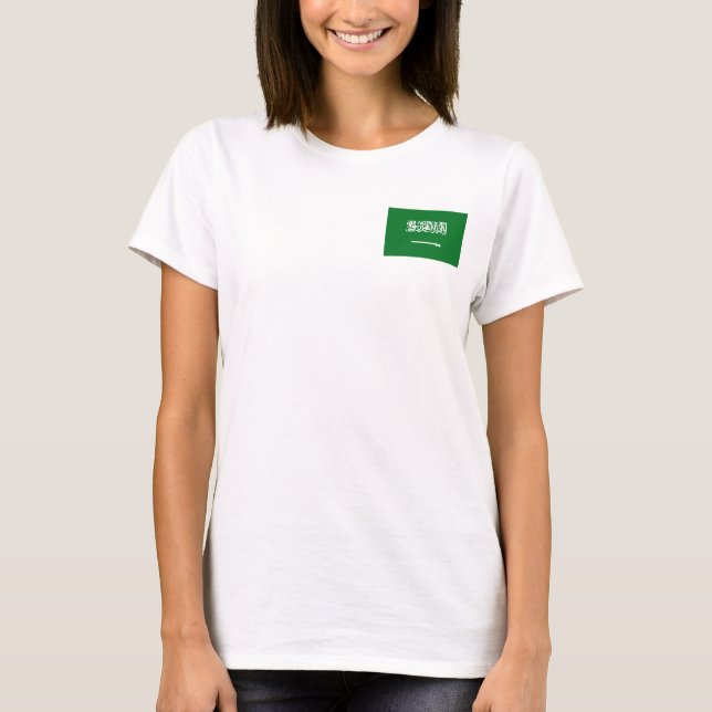 T-Shirt med Saudiarabiens flagga + Karta (Framsida)