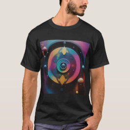 T-shirt med science fiction-konst