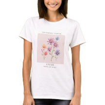 T-shirt med september födelsemånadsblomma