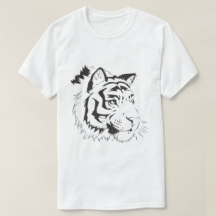 T-shirt med silhuett av tigeransikte