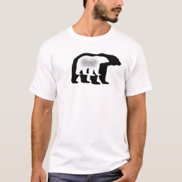 T-shirt med siluett av isbjörnsfar på vit minimali