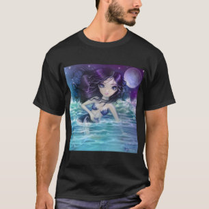 T-shirt med sjöjungfru i mjukt hav
