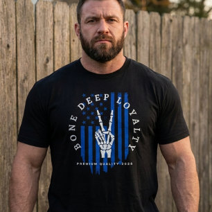 T-shirt med skelett hand och USA-flagga för ben dj