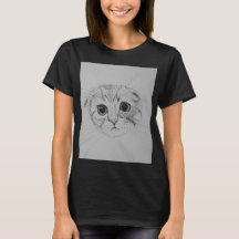 T-shirt med skotsk fold-katten