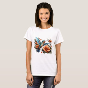 T-shirt med söt humming-fågeldesign