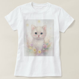 T-shirt med söt kattunge i pastel färg