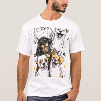 T-shirt med söta hundar grafik
